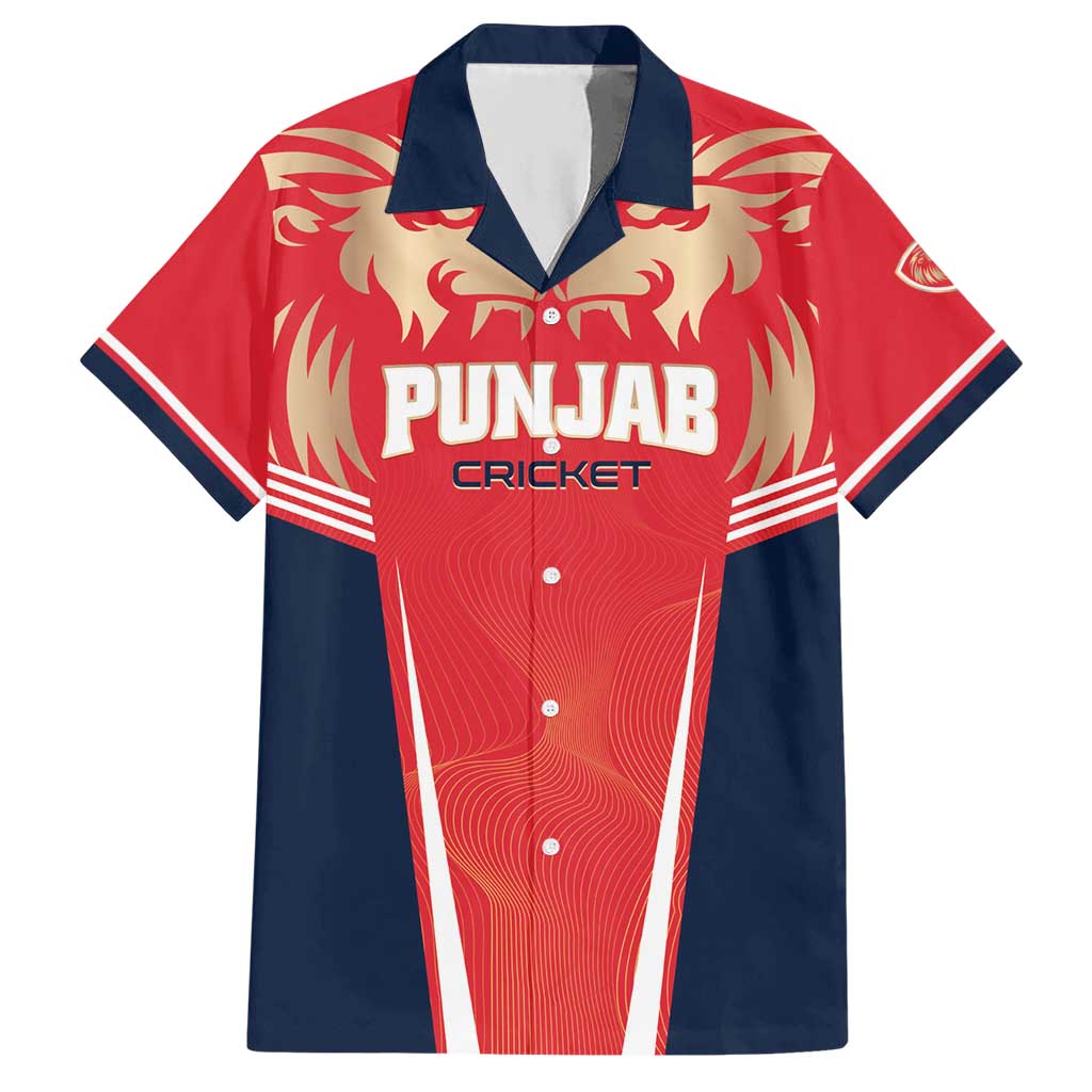 Custom Punjab 2025 Cricket Lion Kings Hawaiian Shirt Jazba Hai Punjabi