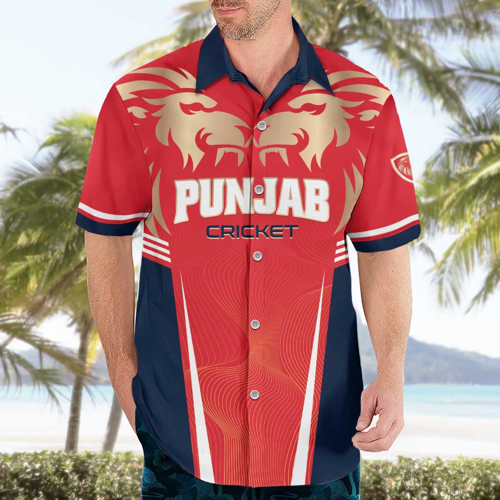 Custom Punjab 2025 Cricket Lion Kings Hawaiian Shirt Jazba Hai Punjabi
