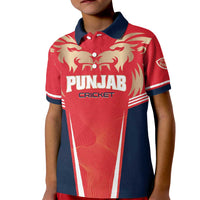 Custom Punjab 2025 Cricket Lion Kings Kid Polo Shirt Jazba Hai Punjabi