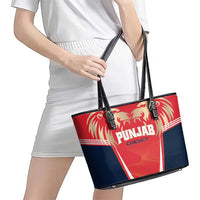 Punjab 2025 Cricket Lion Kings Leather Tote Bag Jazba Hai Punjabi