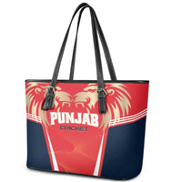 Punjab 2025 Cricket Lion Kings Leather Tote Bag Jazba Hai Punjabi