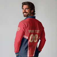 Custom Punjab 2025 Cricket Lion Kings Long Sleeve Polo Shirt Jazba Hai Punjabi
