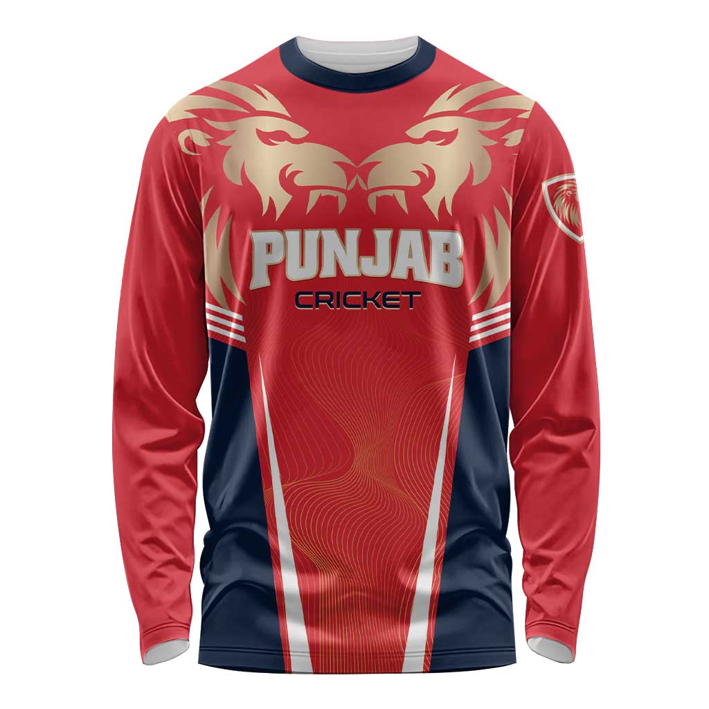 Custom Punjab 2025 Cricket Lion Kings Long Sleeve Shirt Jazba Hai Punjabi