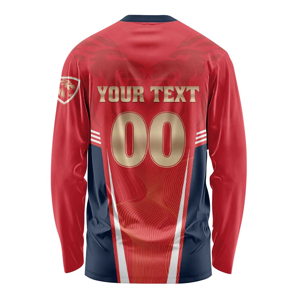 Custom Punjab 2025 Cricket Lion Kings Long Sleeve Shirt Jazba Hai Punjabi