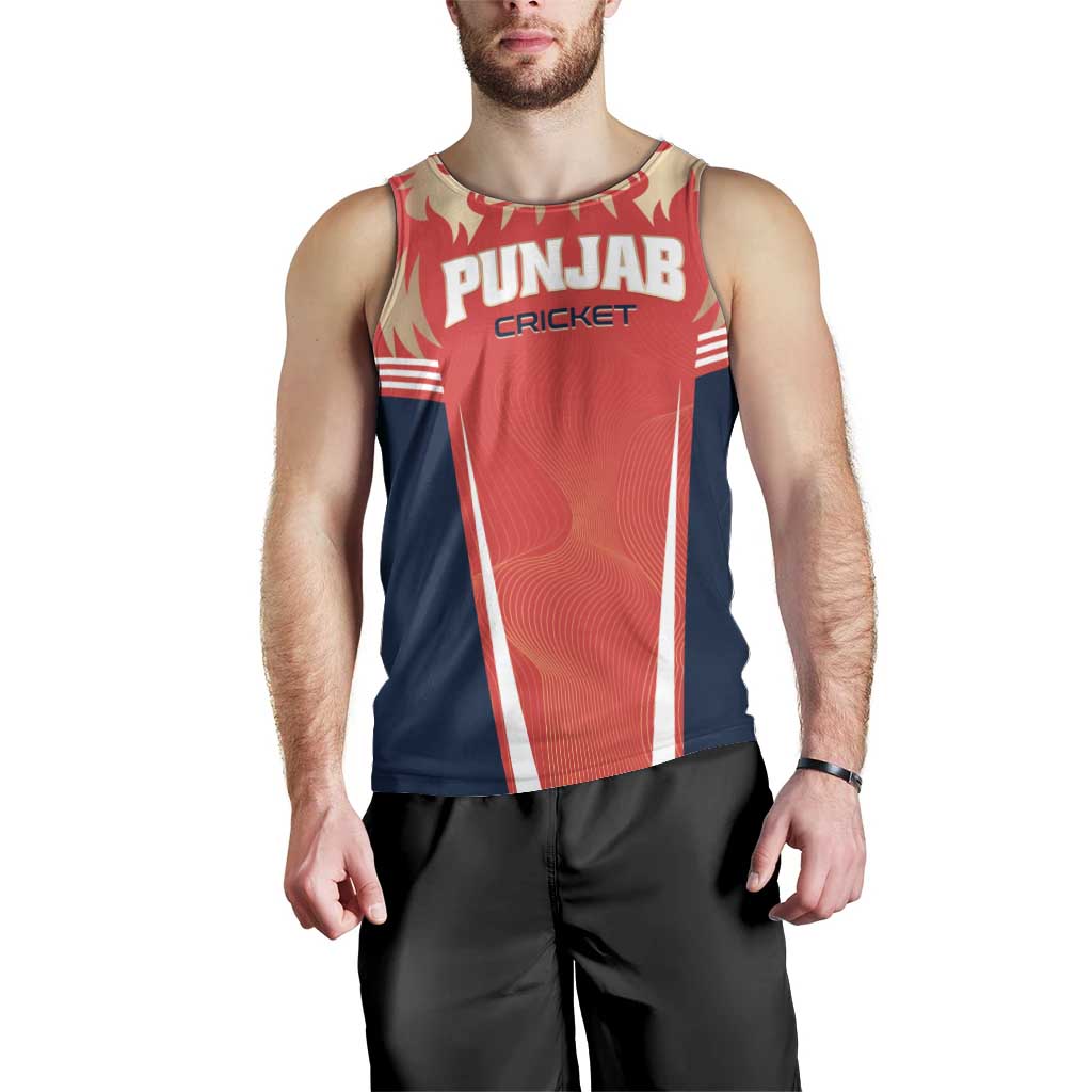 Custom Punjab 2025 Cricket Lion Kings Men Tank Top Jazba Hai Punjabi