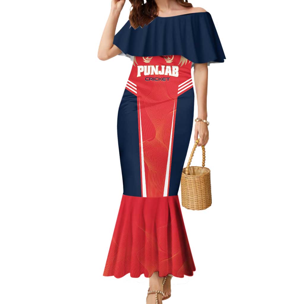 Custom Punjab 2025 Cricket Lion Kings Mermaid Dress Jazba Hai Punjabi