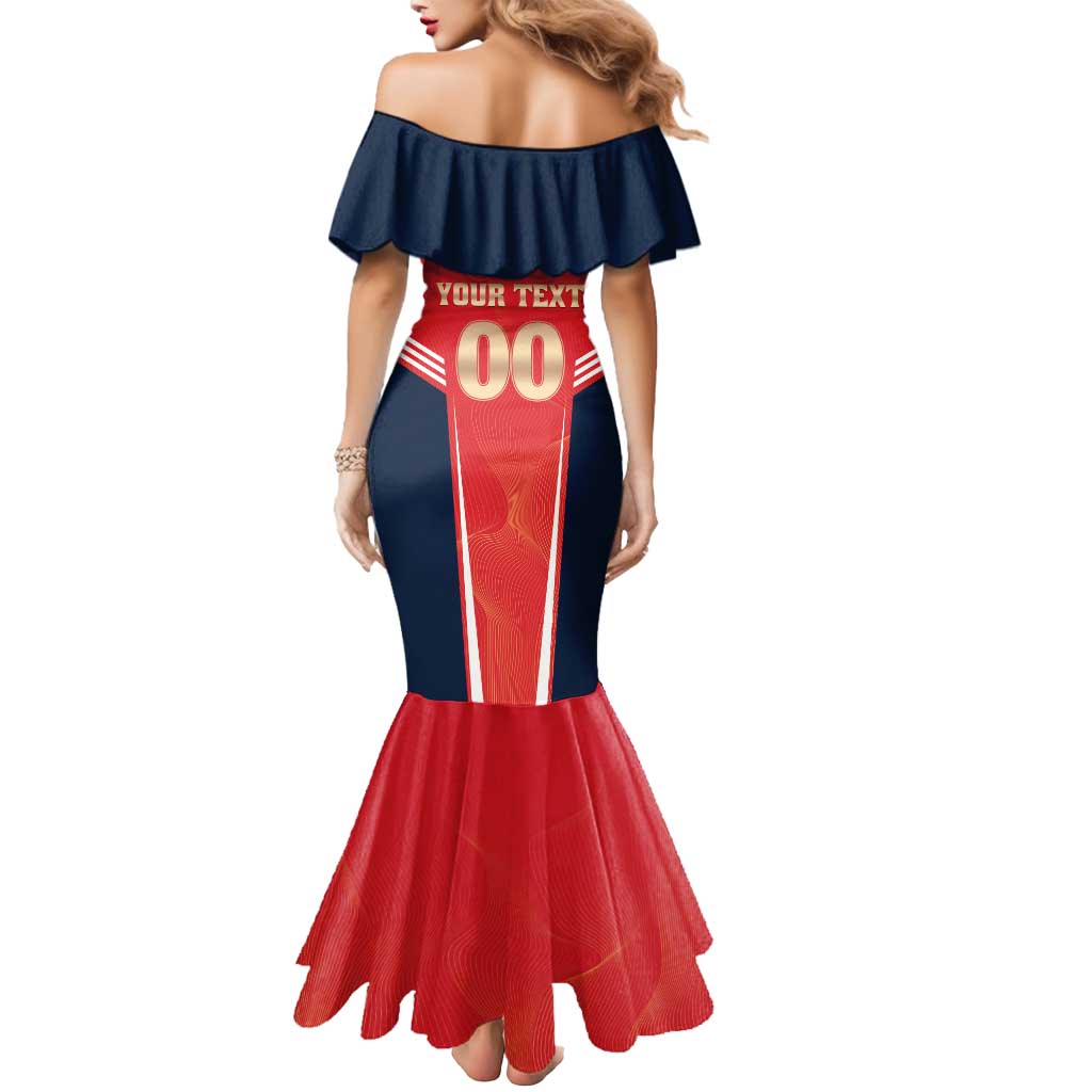 Custom Punjab 2025 Cricket Lion Kings Mermaid Dress Jazba Hai Punjabi