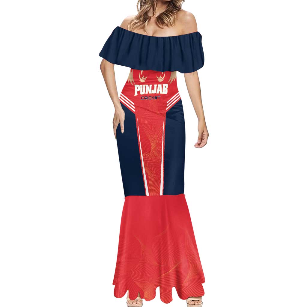 Custom Punjab 2025 Cricket Lion Kings Mermaid Dress Jazba Hai Punjabi