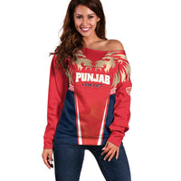 Custom Punjab 2025 Cricket Lion Kings Off Shoulder Sweater Jazba Hai Punjabi