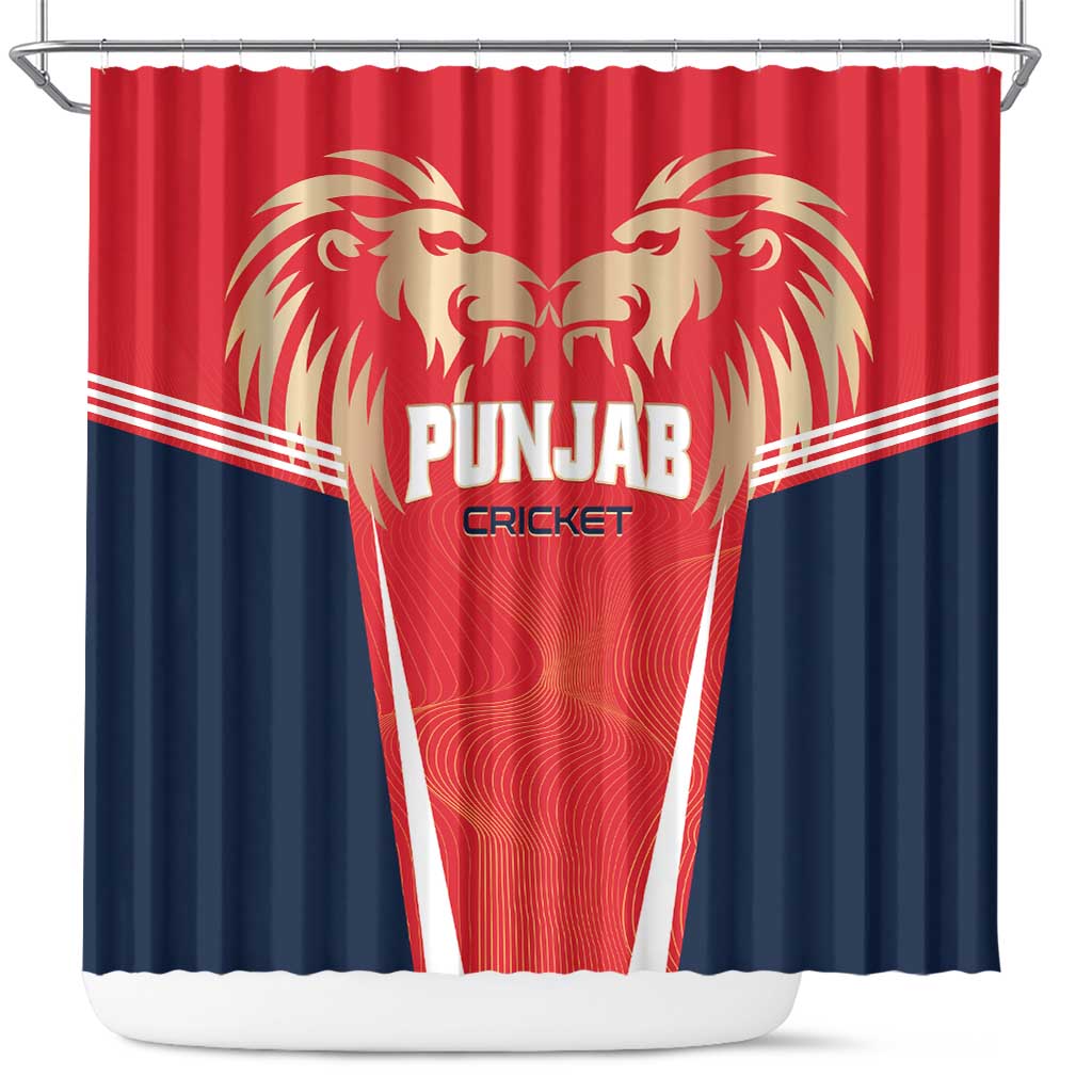 Punjab 2025 Cricket Lion Kings Shower Curtain Jazba Hai Punjabi