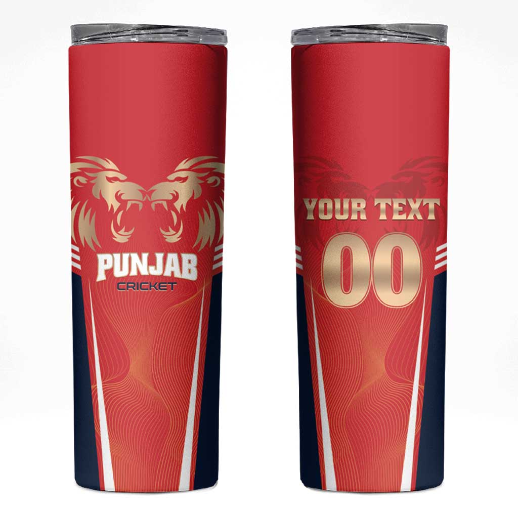 Custom Punjab 2025 Cricket Lion Kings Skinny Tumbler Jazba Hai Punjabi