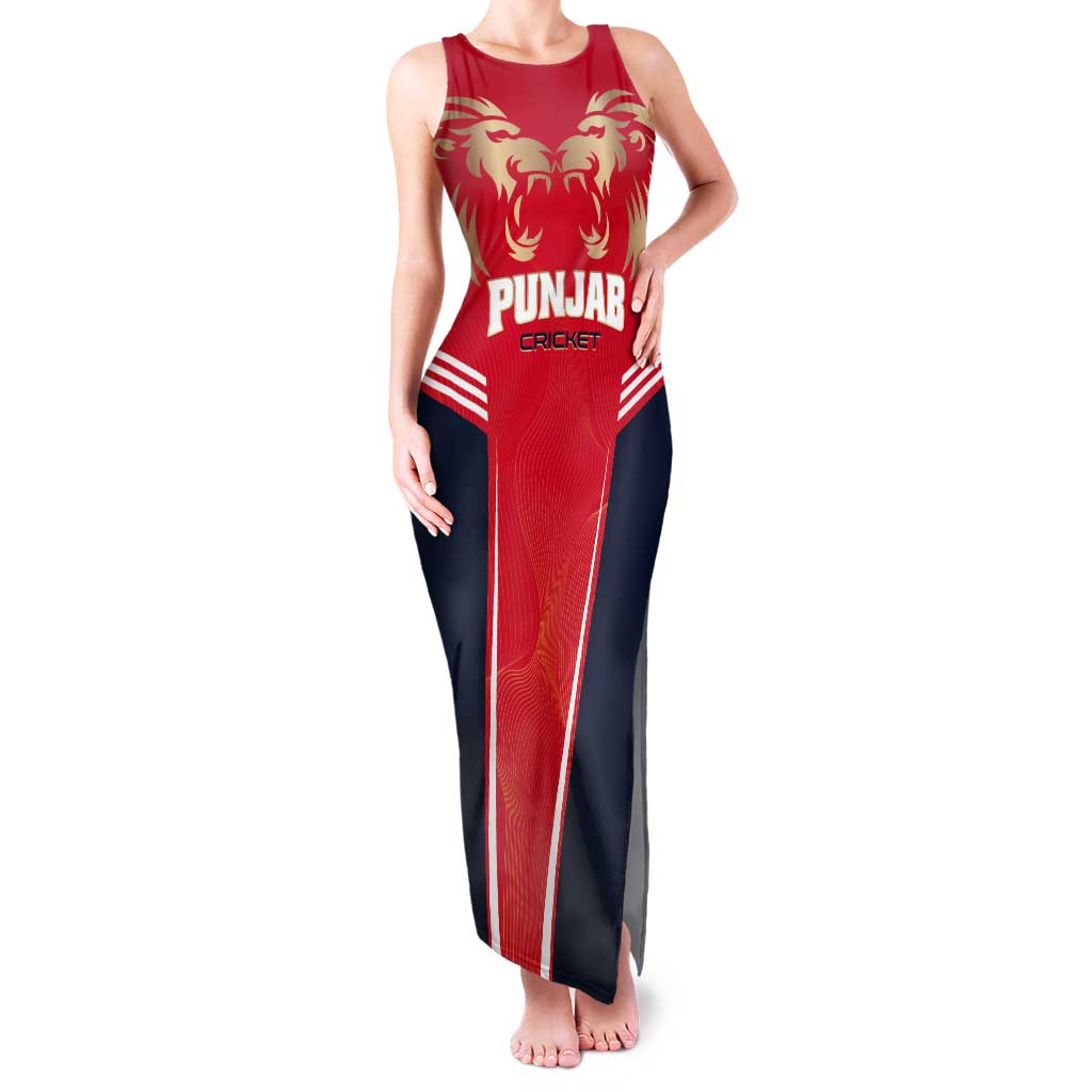 Custom Punjab 2025 Cricket Lion Kings Tank Maxi Dress Jazba Hai Punjabi