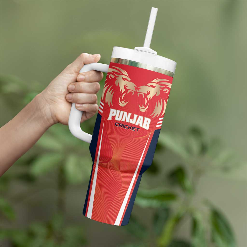 Custom Punjab 2025 Cricket Lion Kings Tumbler With Handle Jazba Hai Punjabi