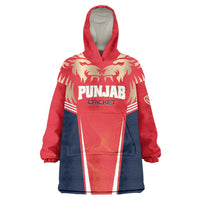 Custom Punjab 2025 Cricket Lion Kings Wearable Blanket Hoodie Jazba Hai Punjabi