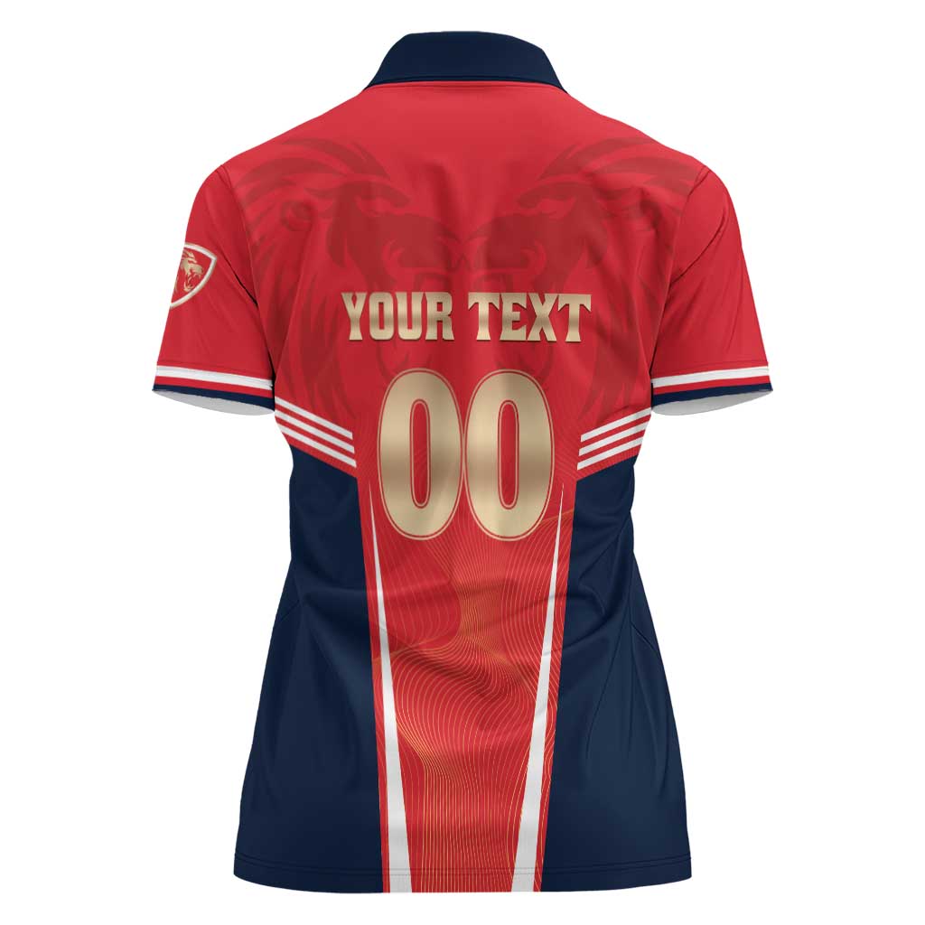 Custom Punjab 2025 Cricket Lion Kings Women Polo Shirt Jazba Hai Punjabi