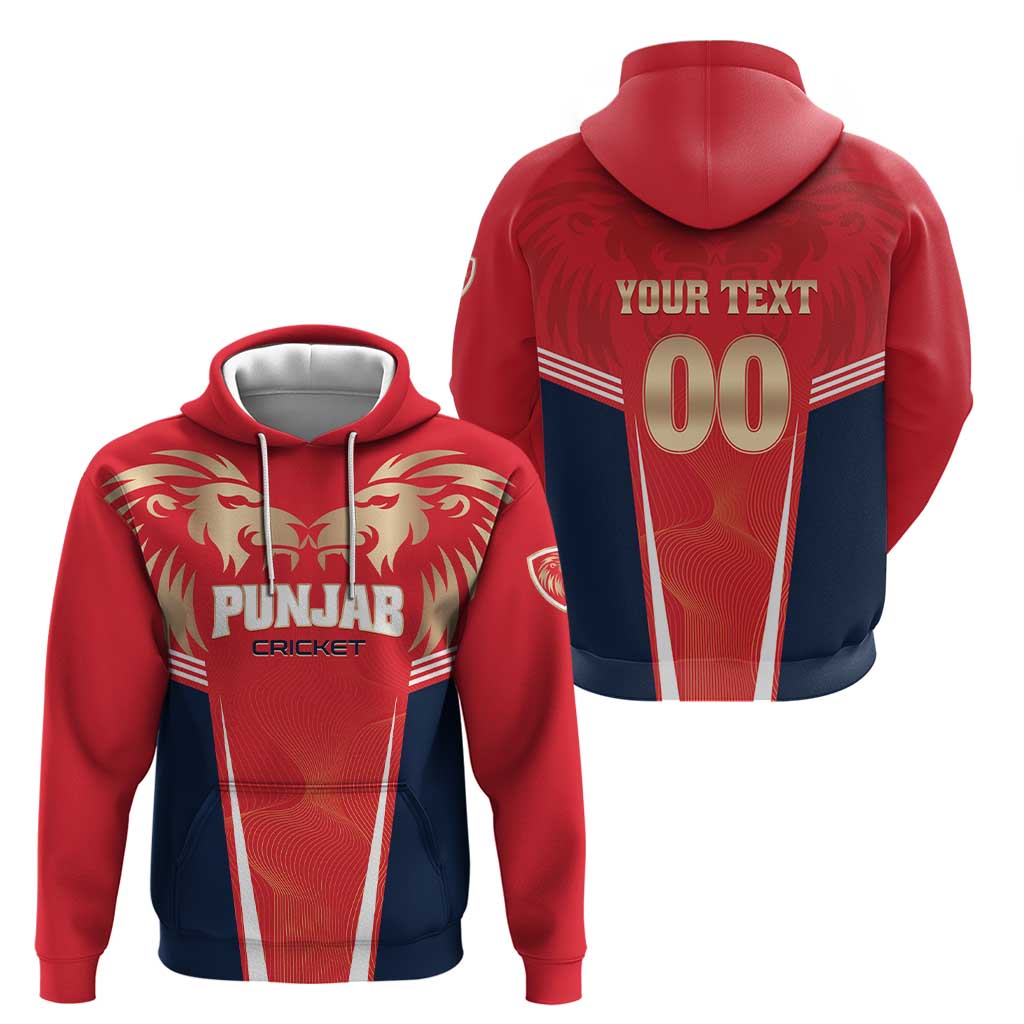 Custom Punjab 2025 Cricket Lion Kings Zip Hoodie Jazba Hai Punjabi