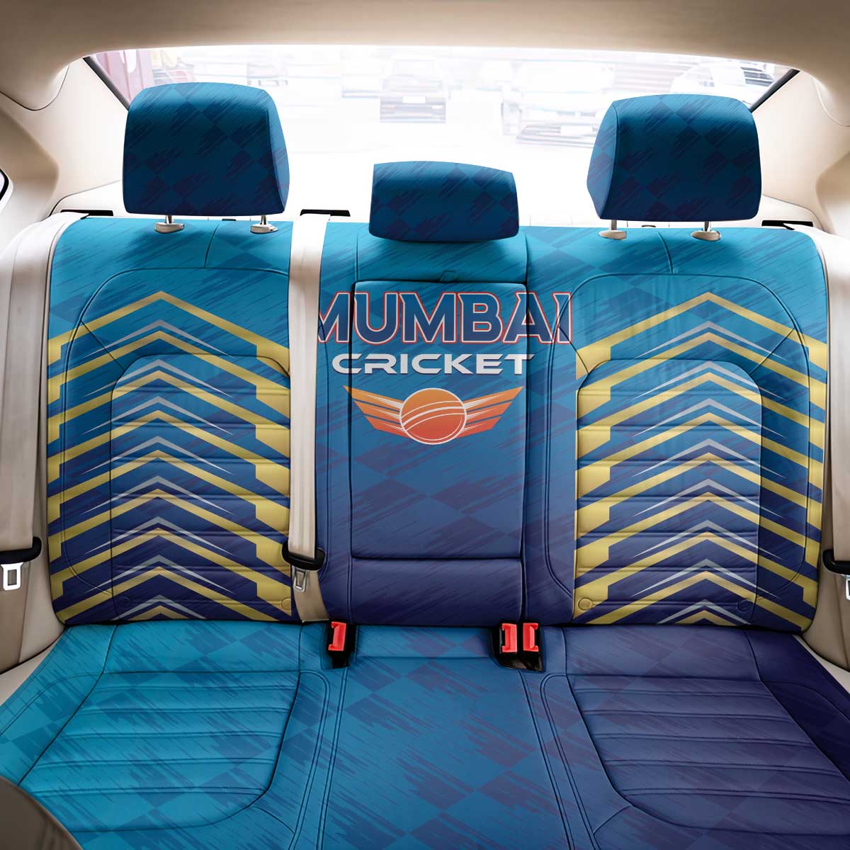 Mumbai 2025 Cricket Indians Back Car Seat Cover Aali Re Play Like Mumbai