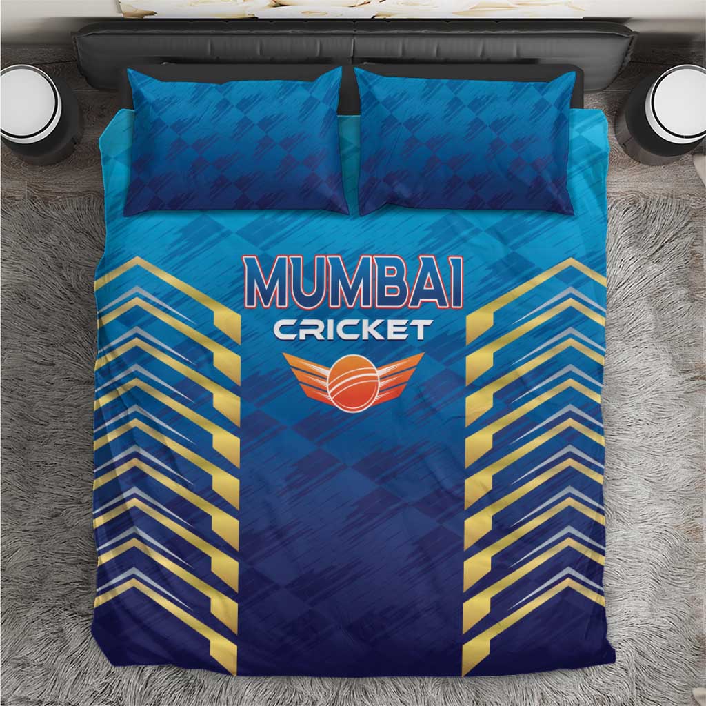 Mumbai 2025 Cricket Indians Bedding Set Aali Re Play Like Mumbai