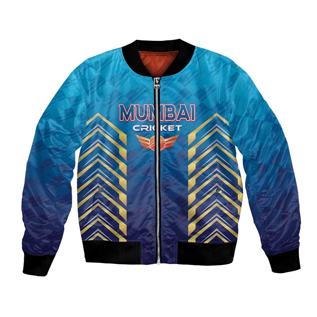 Custom Mumbai 2025 Cricket Indians Bomber Jacket Aali Re Play Like Mumbai