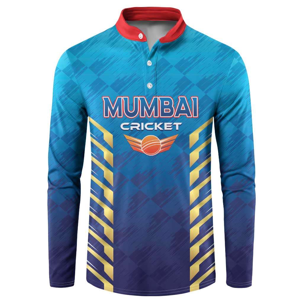 Custom Mumbai 2025 Cricket Indians Button Sweatshirt Aali Re Play Like Mumbai