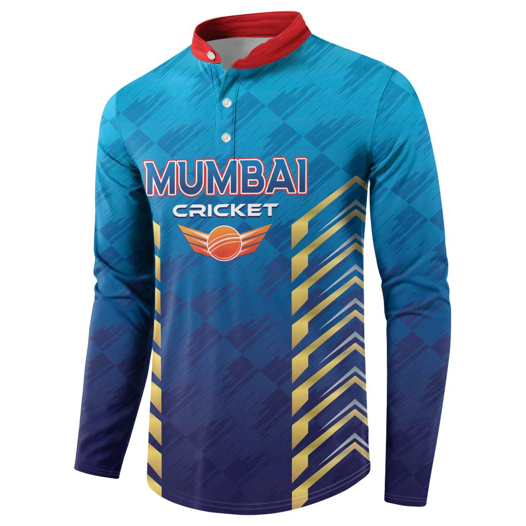 Custom Mumbai 2025 Cricket Indians Button Sweatshirt Aali Re Play Like Mumbai