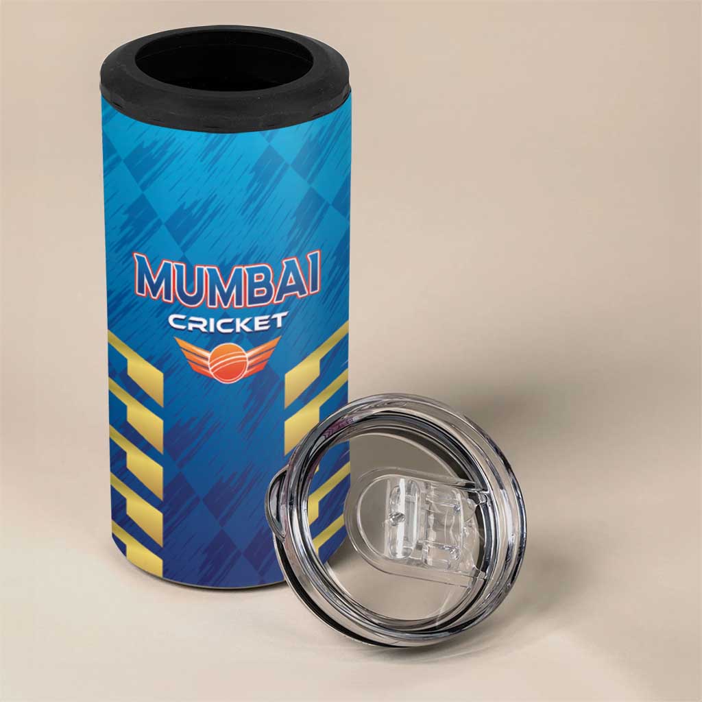Custom Mumbai 2025 Cricket Indians 4 in 1 Can Cooler Tumbler Aali Re Play Like Mumbai