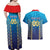 Custom Mumbai 2025 Cricket Indians Couples Matching Off Shoulder Maxi Dress and Hawaiian Shirt Aali Re Play Like Mumbai