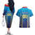 Custom Mumbai 2025 Cricket Indians Couples Matching Off The Shoulder Long Sleeve Dress and Hawaiian Shirt Aali Re Play Like Mumbai