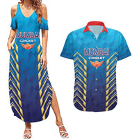 Custom Mumbai 2025 Cricket Indians Couples Matching Summer Maxi Dress and Hawaiian Shirt Aali Re Play Like Mumbai