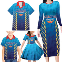 Custom Mumbai 2025 Cricket Indians Family Matching Long Sleeve Bodycon Dress and Hawaiian Shirt Aali Re Play Like Mumbai
