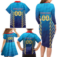 Custom Mumbai 2025 Cricket Indians Family Matching Long Sleeve Bodycon Dress and Hawaiian Shirt Aali Re Play Like Mumbai