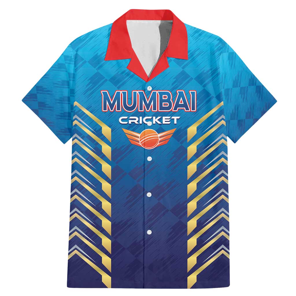 Custom Mumbai 2025 Cricket Indians Family Matching Mermaid Dress and Hawaiian Shirt Aali Re Play Like Mumbai