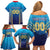 Custom Mumbai 2025 Cricket Indians Family Matching Off Shoulder Short Dress and Hawaiian Shirt Aali Re Play Like Mumbai