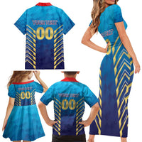 Custom Mumbai 2025 Cricket Indians Family Matching Short Sleeve Bodycon Dress and Hawaiian Shirt Aali Re Play Like Mumbai