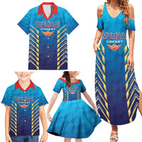 Custom Mumbai 2025 Cricket Indians Family Matching Summer Maxi Dress and Hawaiian Shirt Aali Re Play Like Mumbai