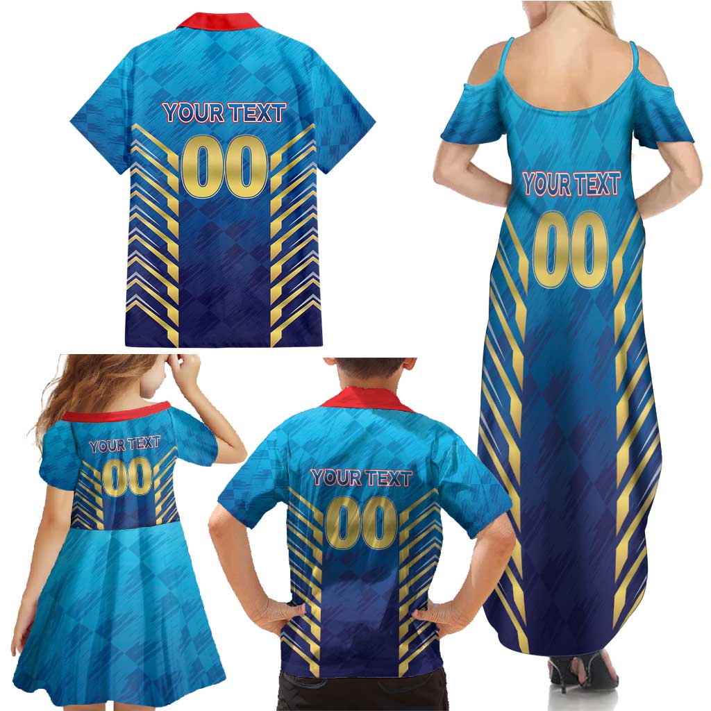Custom Mumbai 2025 Cricket Indians Family Matching Summer Maxi Dress and Hawaiian Shirt Aali Re Play Like Mumbai