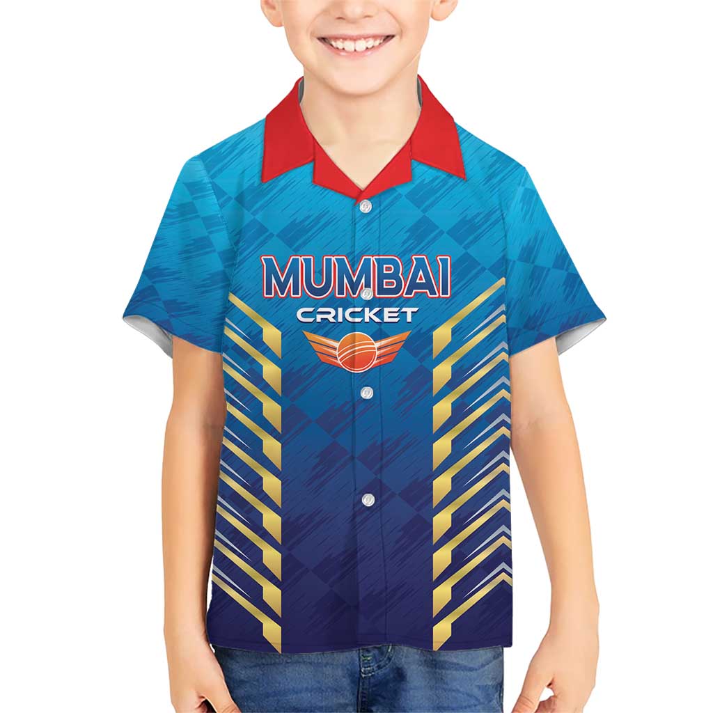Custom Mumbai 2025 Cricket Indians Kid Hawaiian Shirt Aali Re Play Like Mumbai