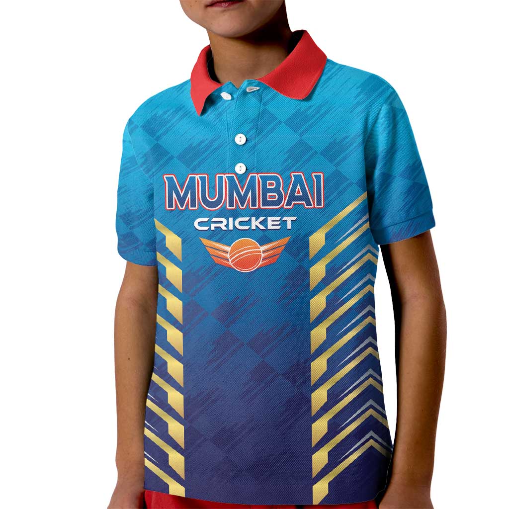Custom Mumbai 2025 Cricket Indians Kid Polo Shirt Aali Re Play Like Mumbai