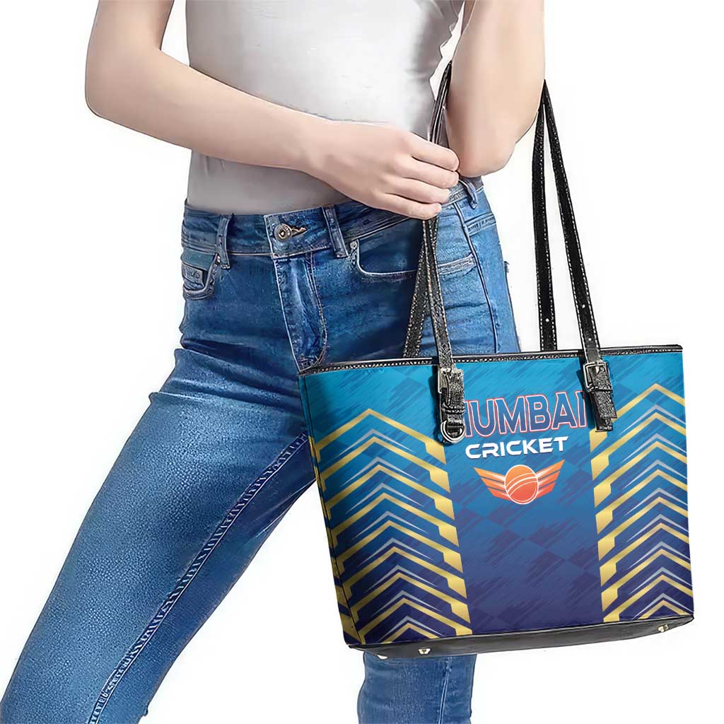 Mumbai 2025 Cricket Indians Leather Tote Bag Aali Re Play Like Mumbai
