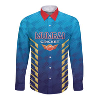Custom Mumbai 2025 Cricket Indians Long Sleeve Button Shirt Aali Re Play Like Mumbai