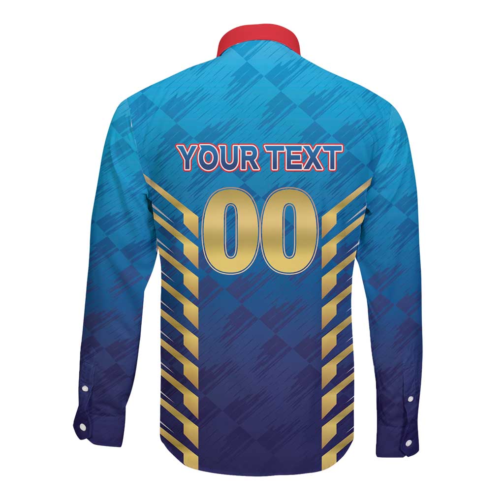 Custom Mumbai 2025 Cricket Indians Long Sleeve Button Shirt Aali Re Play Like Mumbai