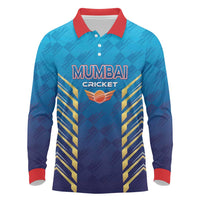 Custom Mumbai 2025 Cricket Indians Long Sleeve Polo Shirt Aali Re Play Like Mumbai