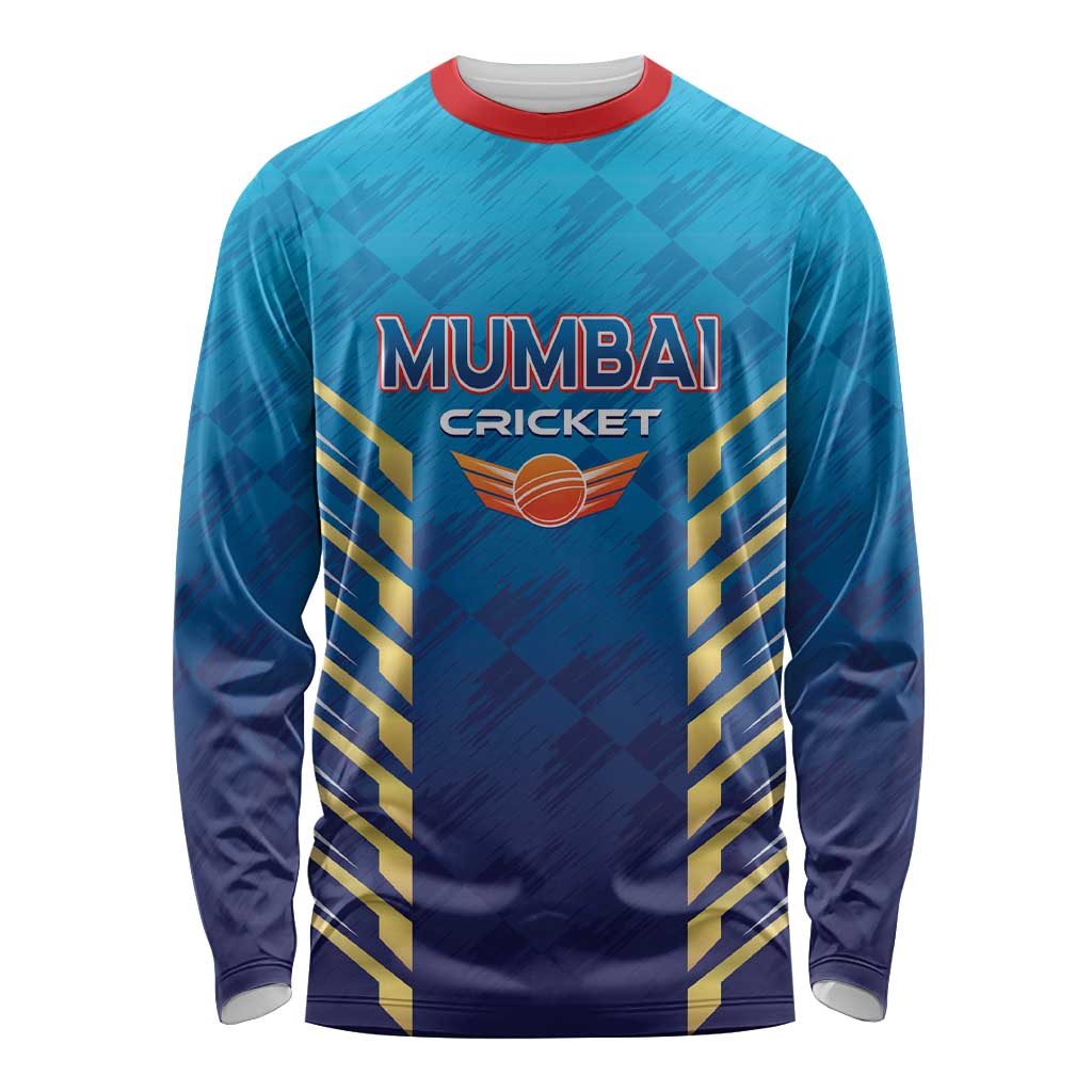 Custom Mumbai 2025 Cricket Indians Long Sleeve Shirt Aali Re Play Like Mumbai