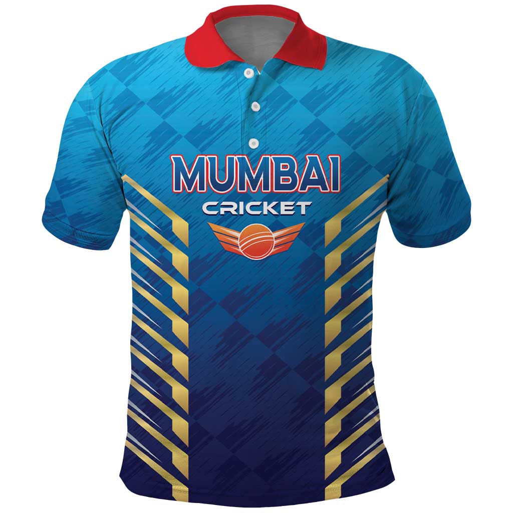 Custom Mumbai 2025 Cricket Indians Polo Shirt Aali Re Play Like Mumbai