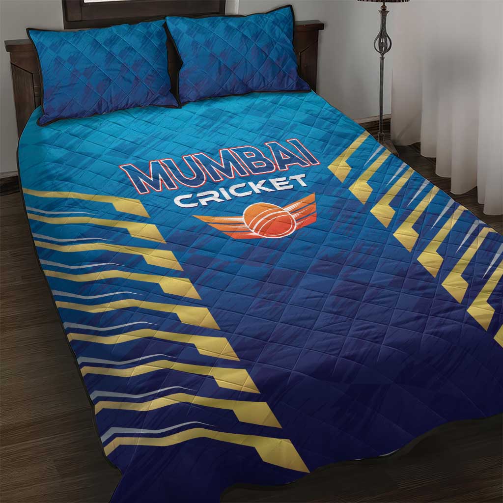 Mumbai 2025 Cricket Indians Quilt Bed Set Aali Re Play Like Mumbai