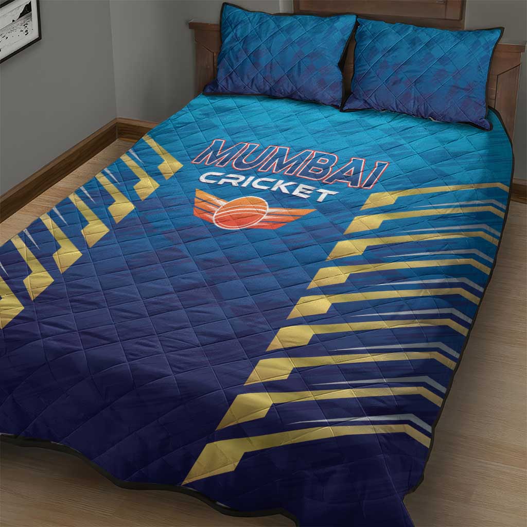Mumbai 2025 Cricket Indians Quilt Bed Set Aali Re Play Like Mumbai