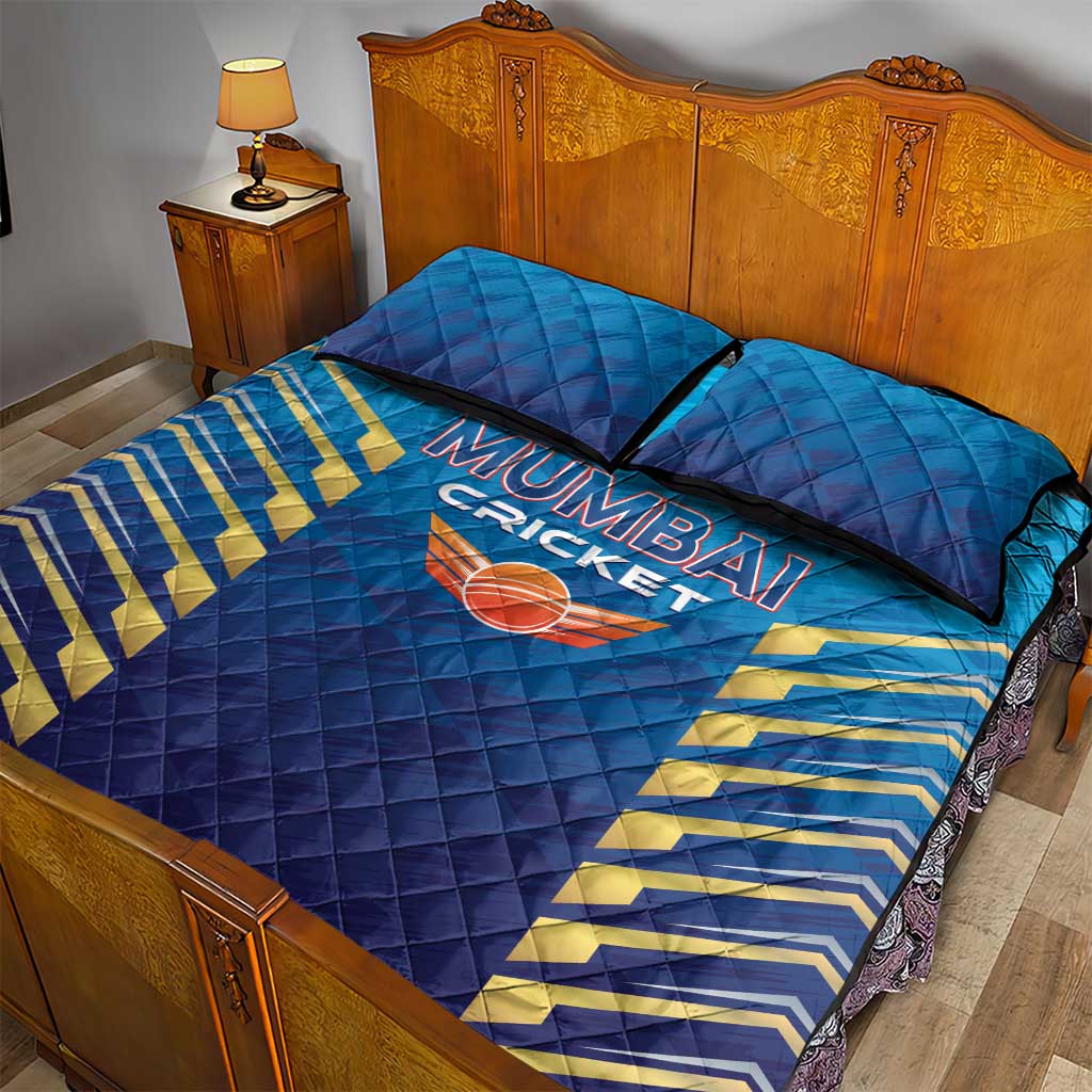 Mumbai 2025 Cricket Indians Quilt Bed Set Aali Re Play Like Mumbai