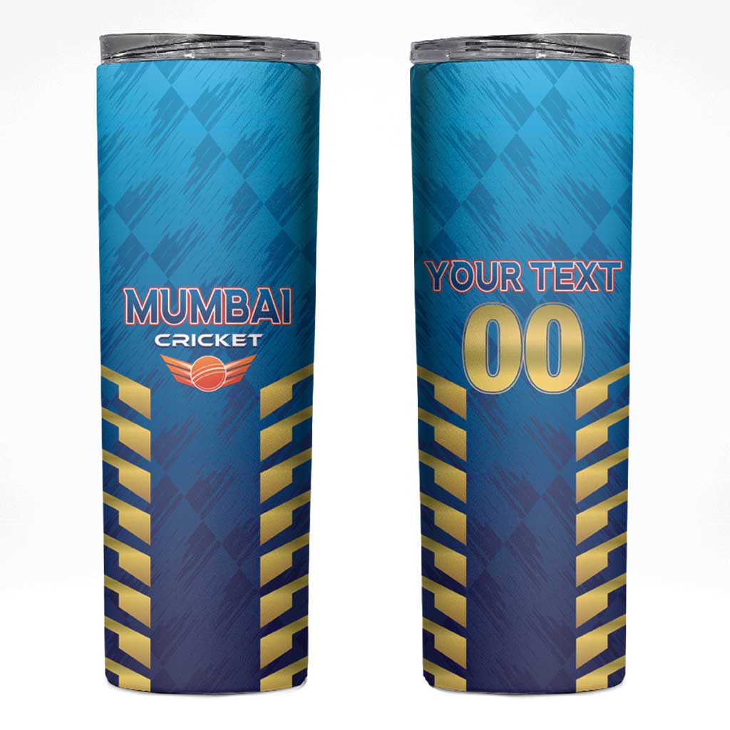 Custom Mumbai 2025 Cricket Indians Skinny Tumbler Aali Re Play Like Mumbai