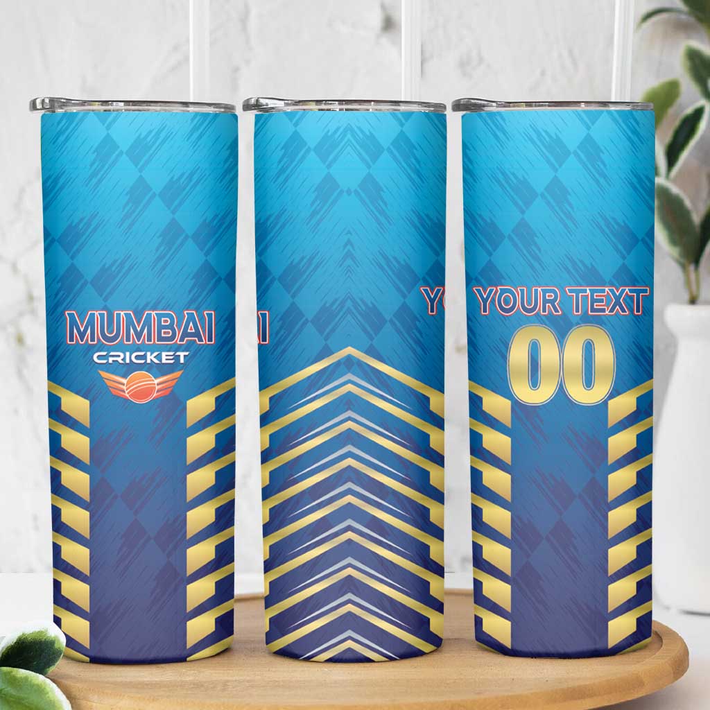 Custom Mumbai 2025 Cricket Indians Skinny Tumbler Aali Re Play Like Mumbai