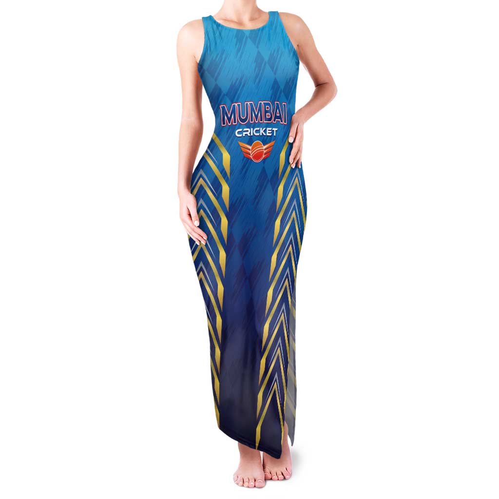 Custom Mumbai 2025 Cricket Indians Tank Maxi Dress Aali Re Play Like Mumbai